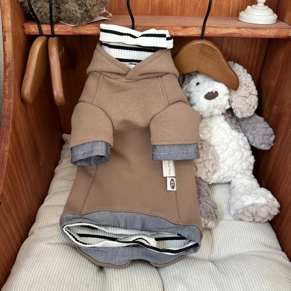 Warm Fleece Hooded Sweatshirt for Sphynx Cats | Winter Thick Long Sleeves Coat for Devon Rex | Soft Loungewear for Kittens