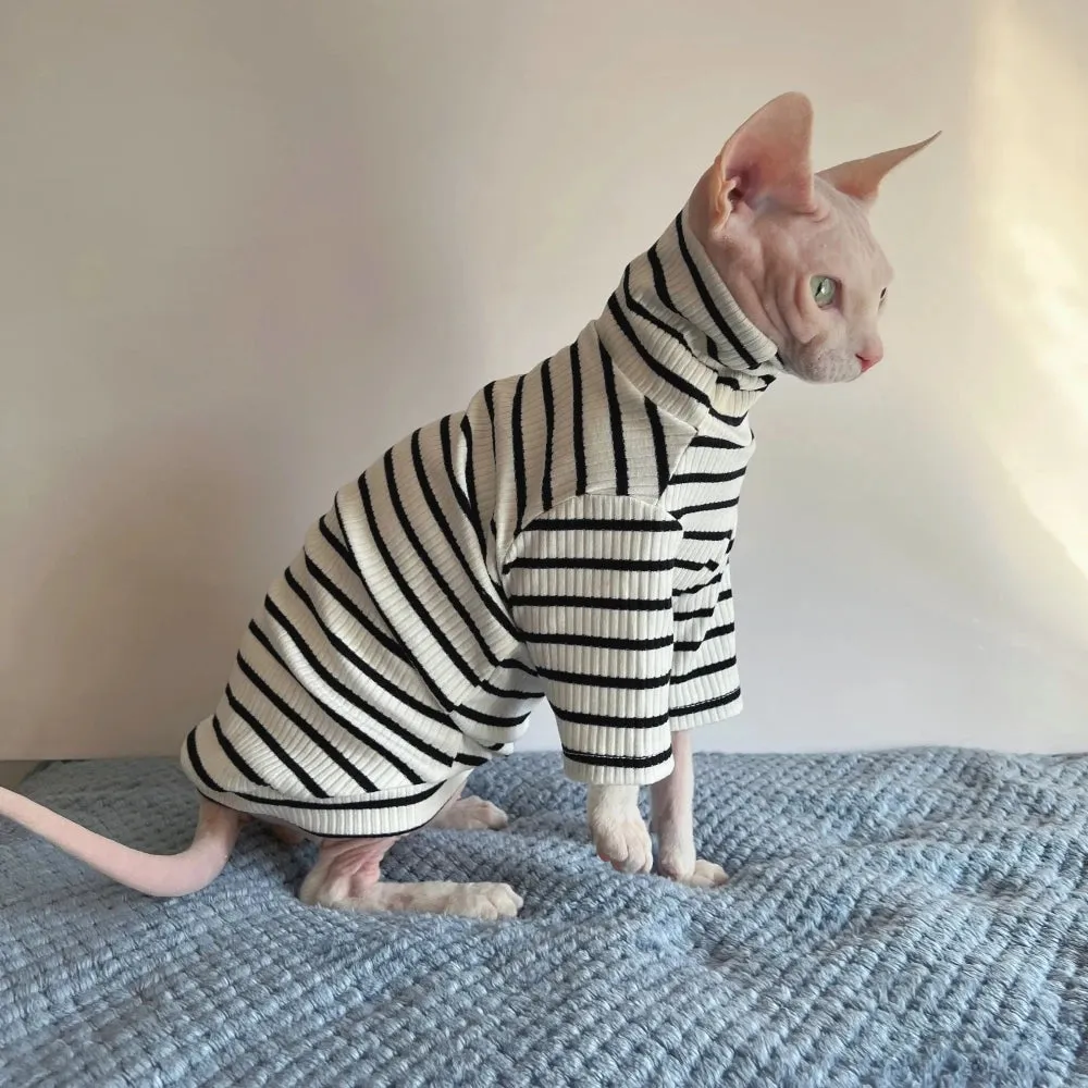 Warm Fleece Hooded Sweatshirt for Sphynx Cats | Winter Thick Long Sleeves Coat for Devon Rex | Soft Loungewear for Kittens