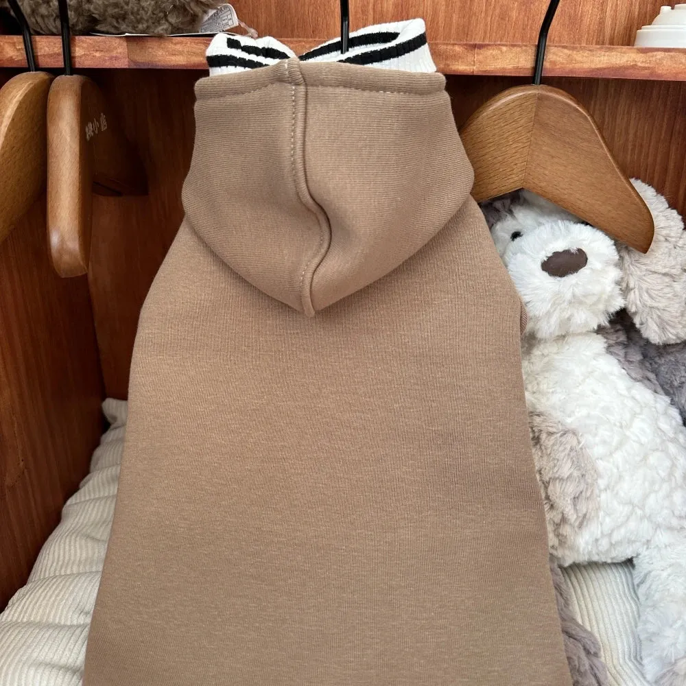 Warm Fleece Hooded Sweatshirt for Sphynx Cats | Winter Thick Long Sleeves Coat for Devon Rex | Soft Loungewear for Kittens