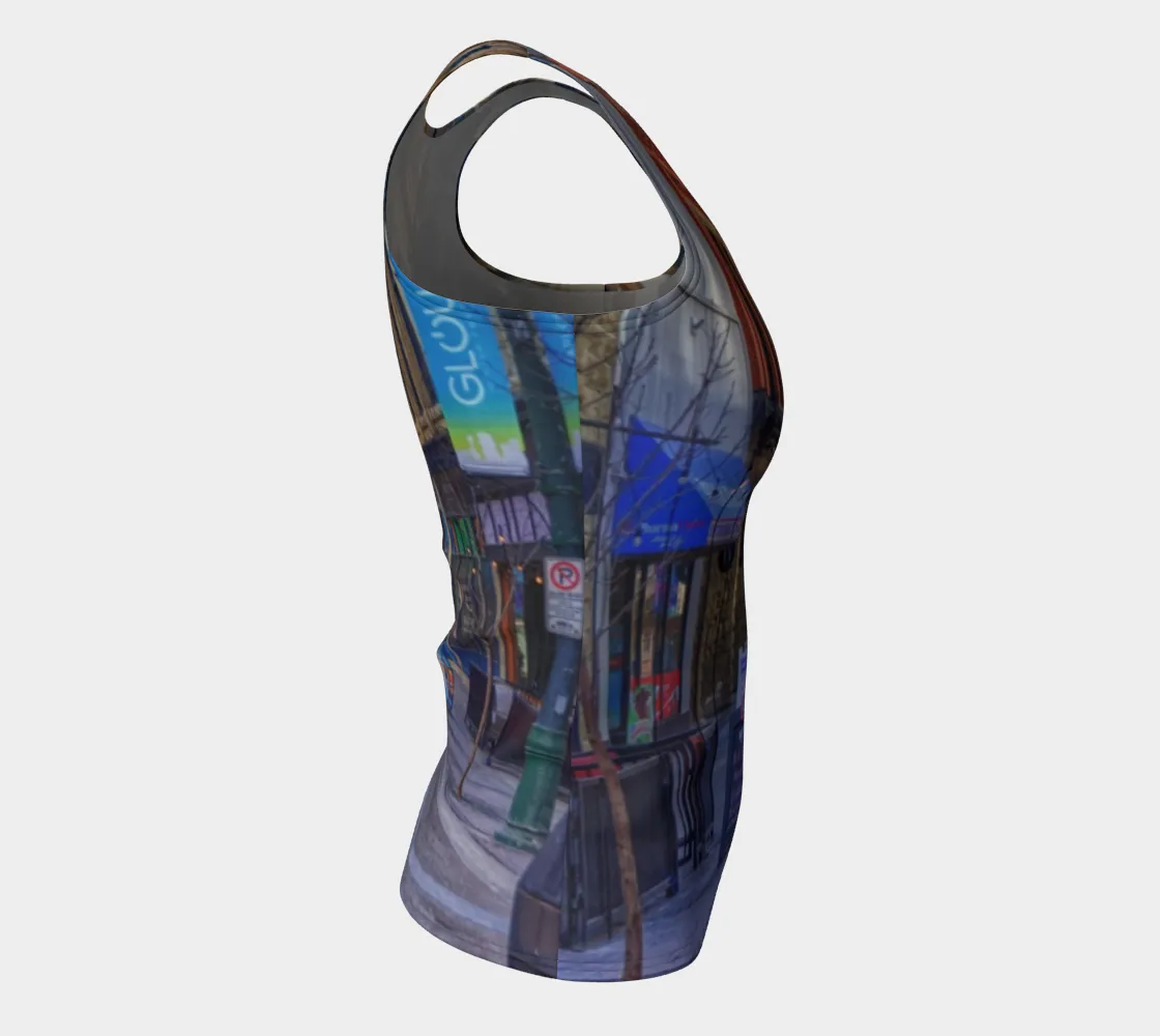 Women's All-Over Fitted Long Tank Top - Downtown Calgary Stephen Avenue