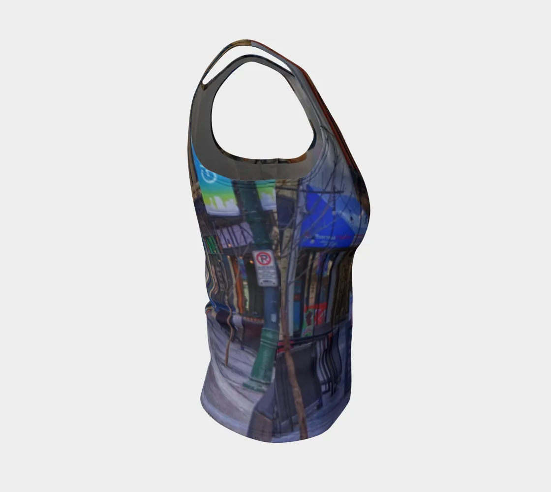 Women's All-Over Fitted Long Tank Top - Downtown Calgary Stephen Avenue