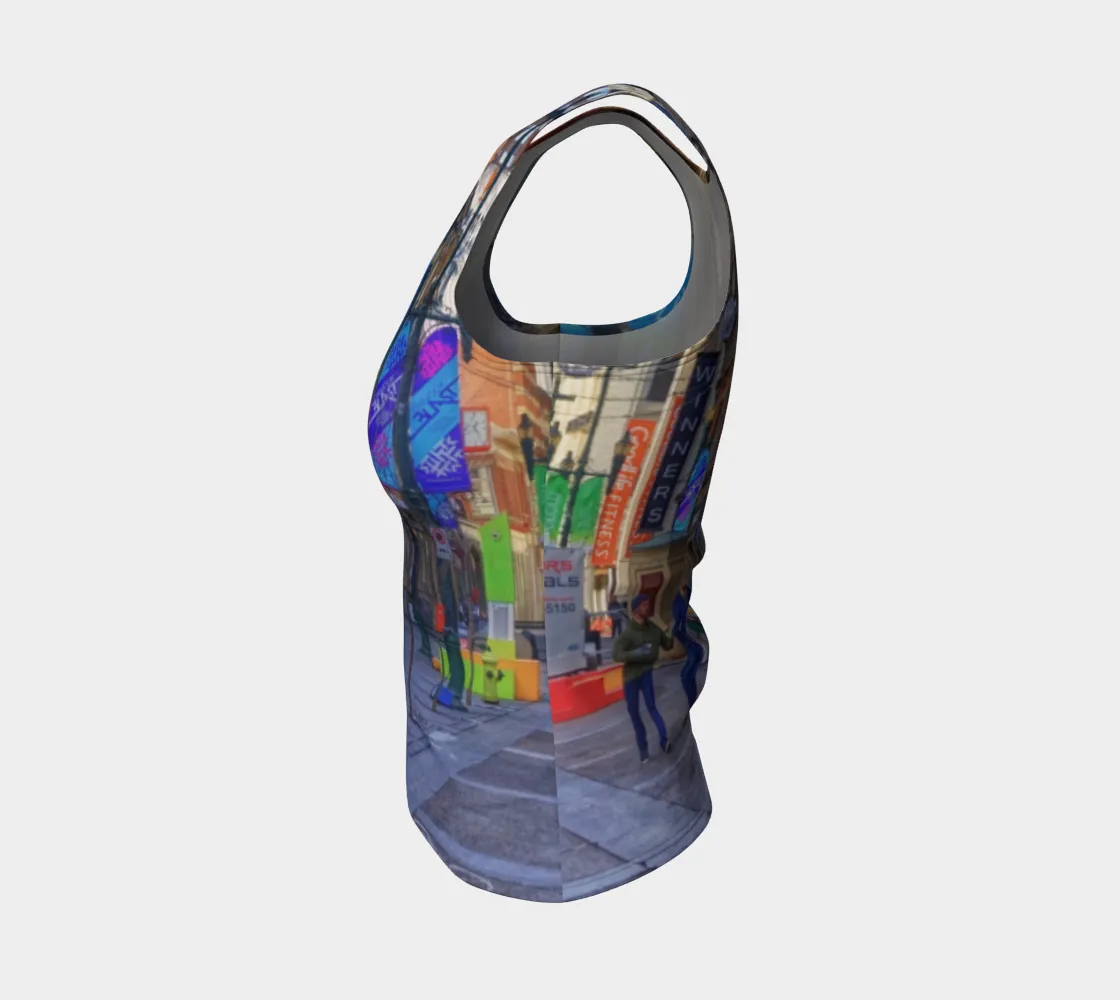 Women's All-Over Fitted Long Tank Top - Downtown Calgary Stephen Avenue
