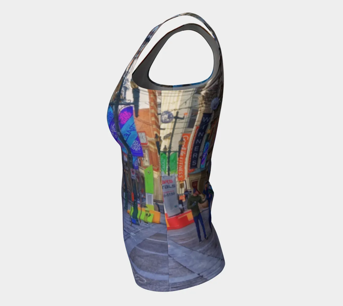 Women's All-Over Fitted Long Tank Top - Downtown Calgary Stephen Avenue