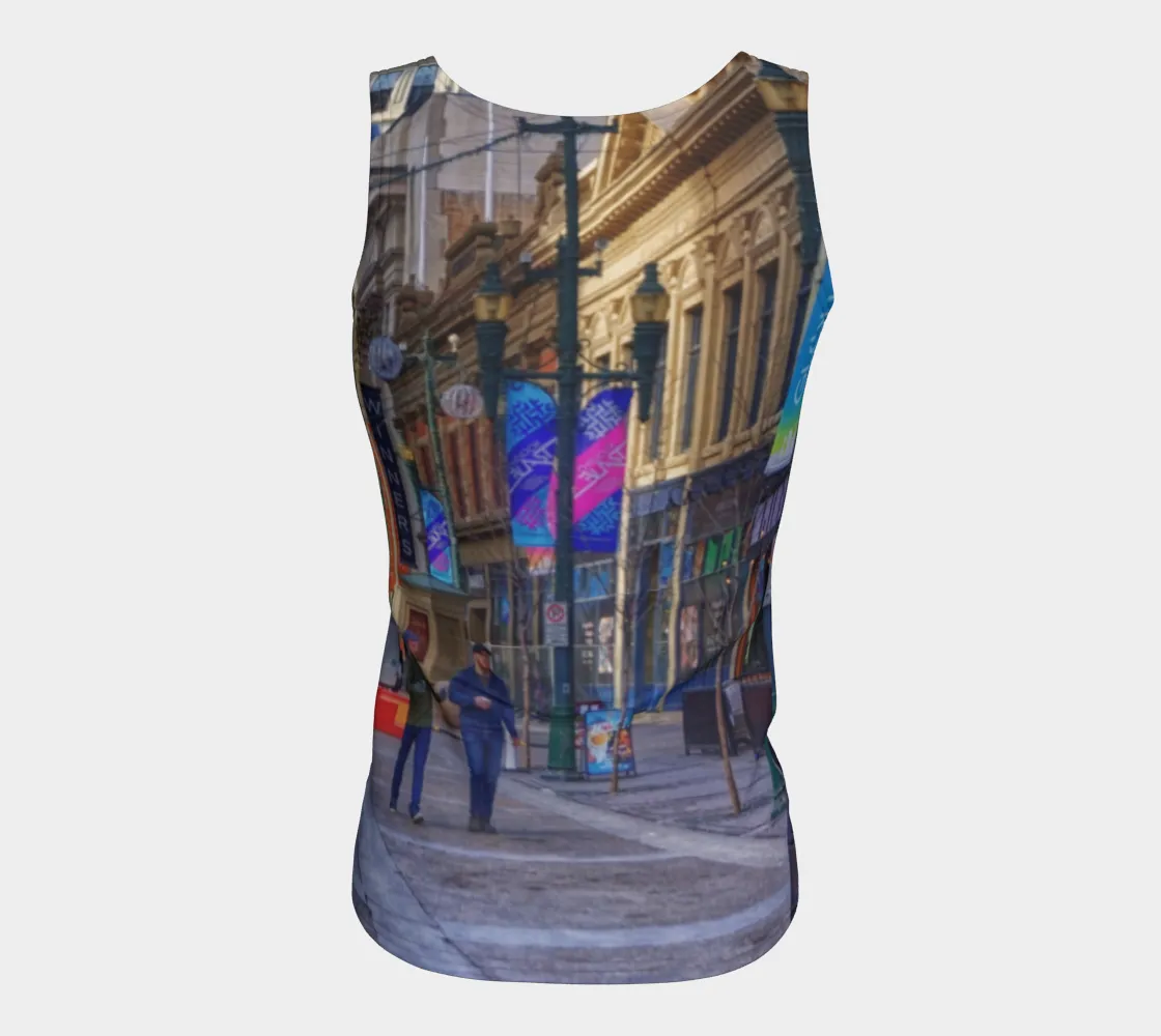 Women's All-Over Fitted Long Tank Top - Downtown Calgary Stephen Avenue
