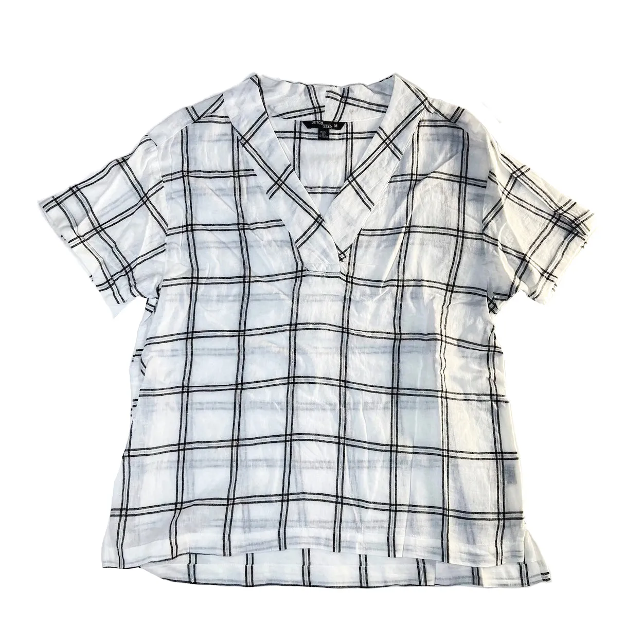 Women's Soft Collared Shirt V Neck Short Sleeve Great Gift